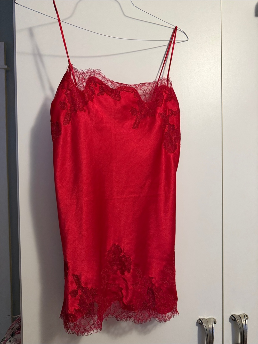 Victoria's Secret Red Lace Satin Slip